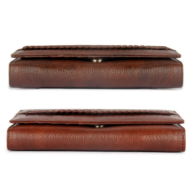 Combo of 2: Faux Leather Women's Wallets with Stylish Design | Snap Flap Closure | Brown