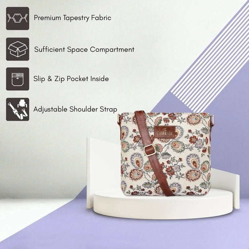 Combo: Sling Bag & Handbag for Women - Floral Design | Adjustable Strap | Dark Brown-Floral