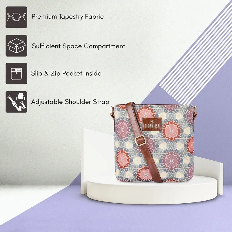 Combo: Stylish Sling & Handbag Combo for Women | Floral Design | Durable Tapestry Material | Multicolour