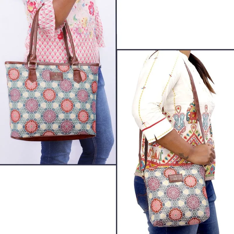 Combo: Stylish Sling & Handbag Combo for Women | Floral Design | Durable Tapestry Material | Multicolour