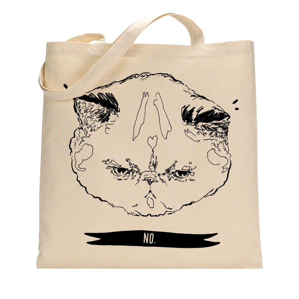 Cotton Tote bag for cat people: HelloHarriet "No" Kitty