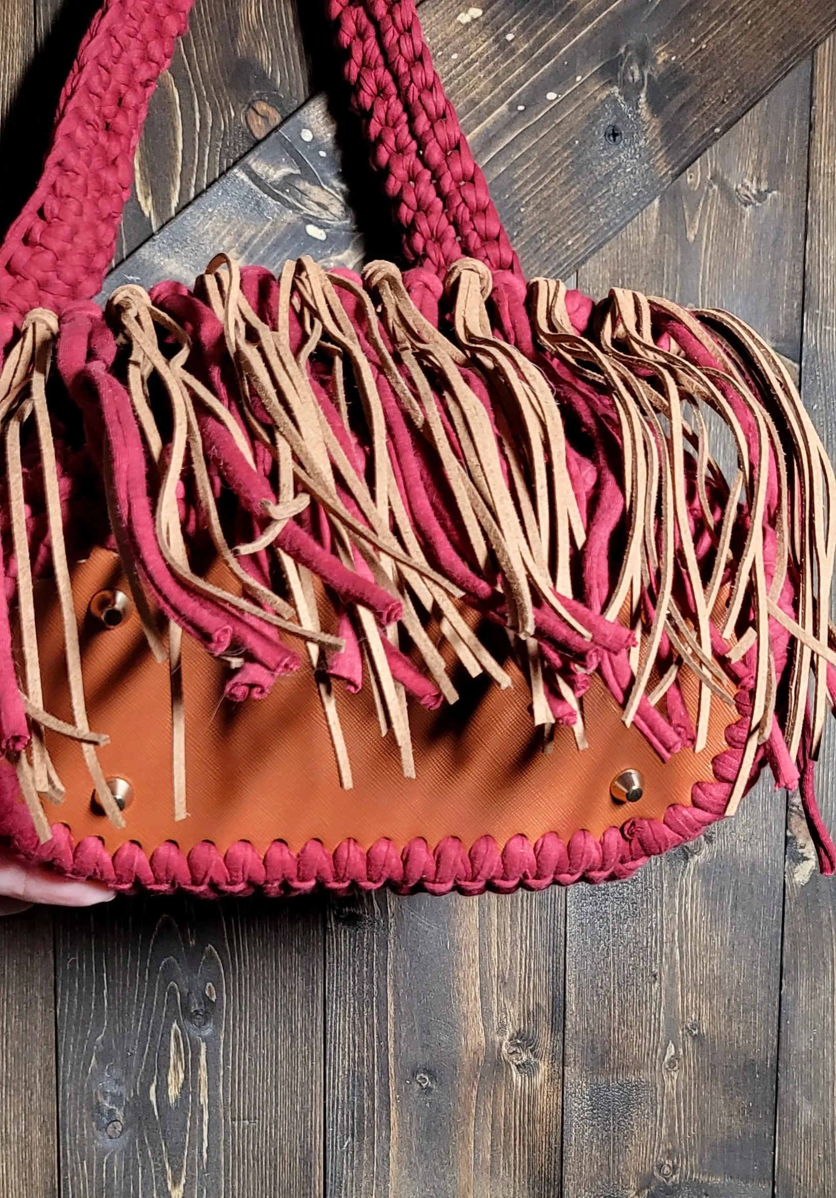 CROCHET FRINGE Bohemian SHOULDER BAG PURSE AVAILABLE IN THREE COLORS