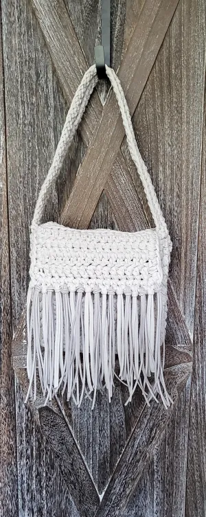 CROCHET FRINGE Bohemian SHOULDER BAG PURSE AVAILABLE IN THREE COLORS