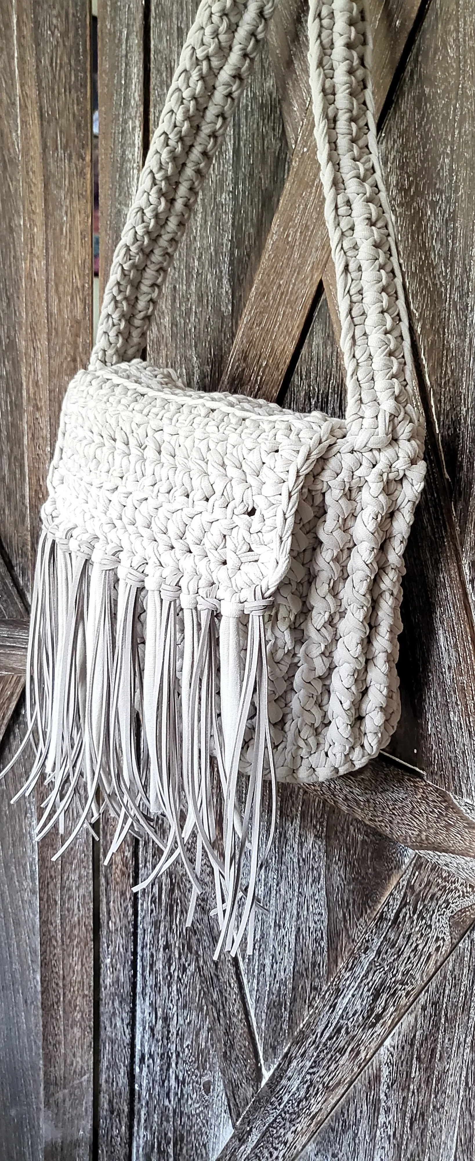 CROCHET FRINGE Bohemian SHOULDER BAG PURSE AVAILABLE IN THREE COLORS