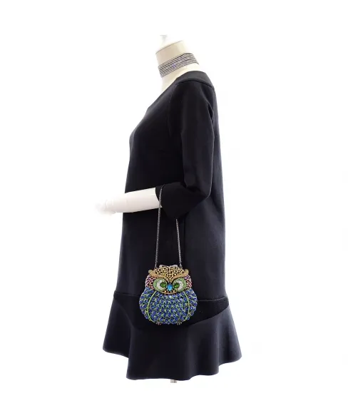 Crystal Embellished Owl Evening Bag