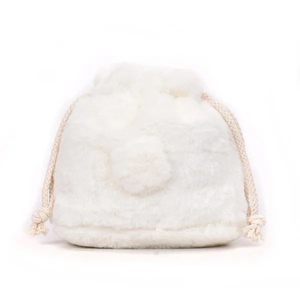 Cute Plush String Bucket Bag Shoulder Crossbody For Women