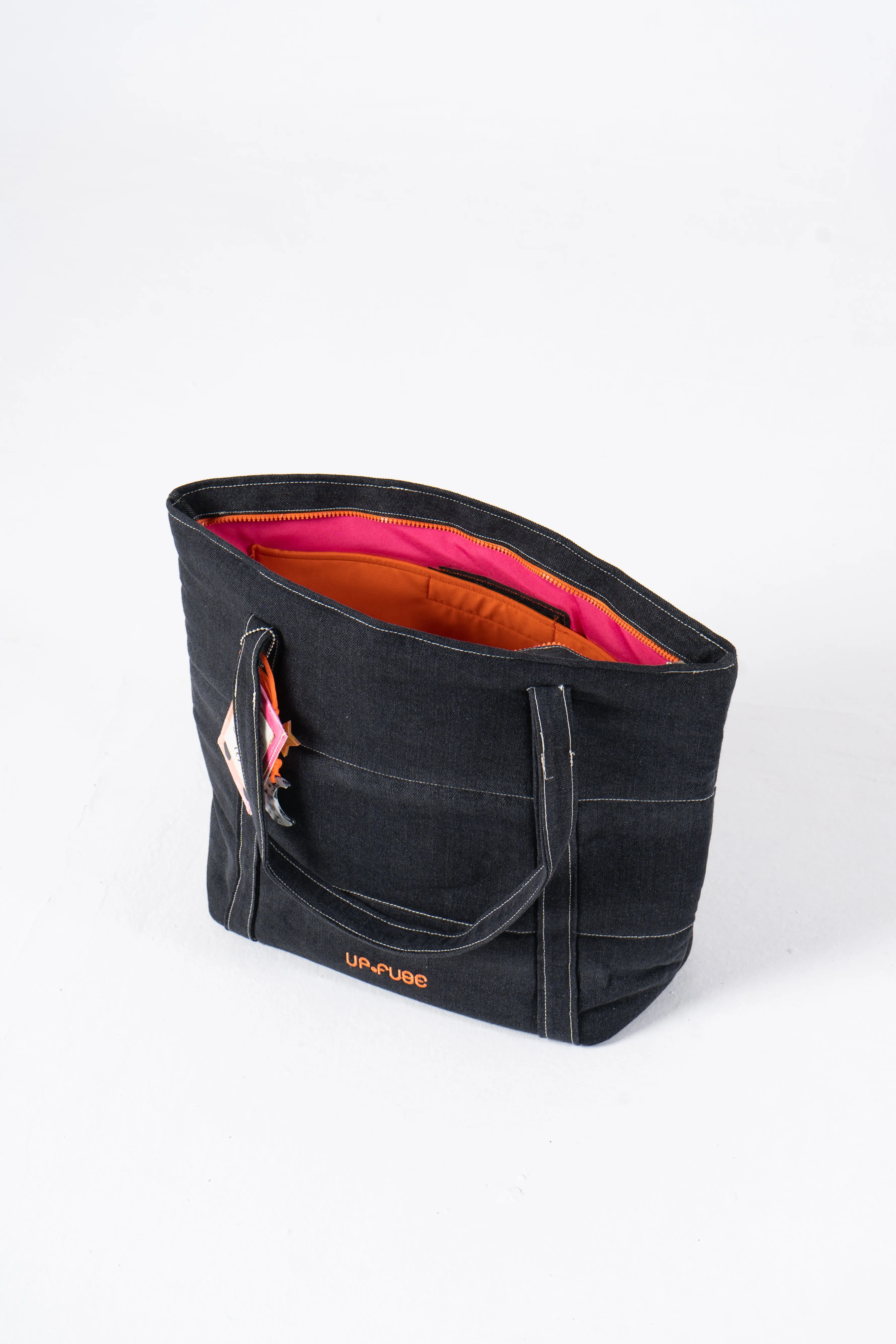 Denim Affair Tote Bag in Black