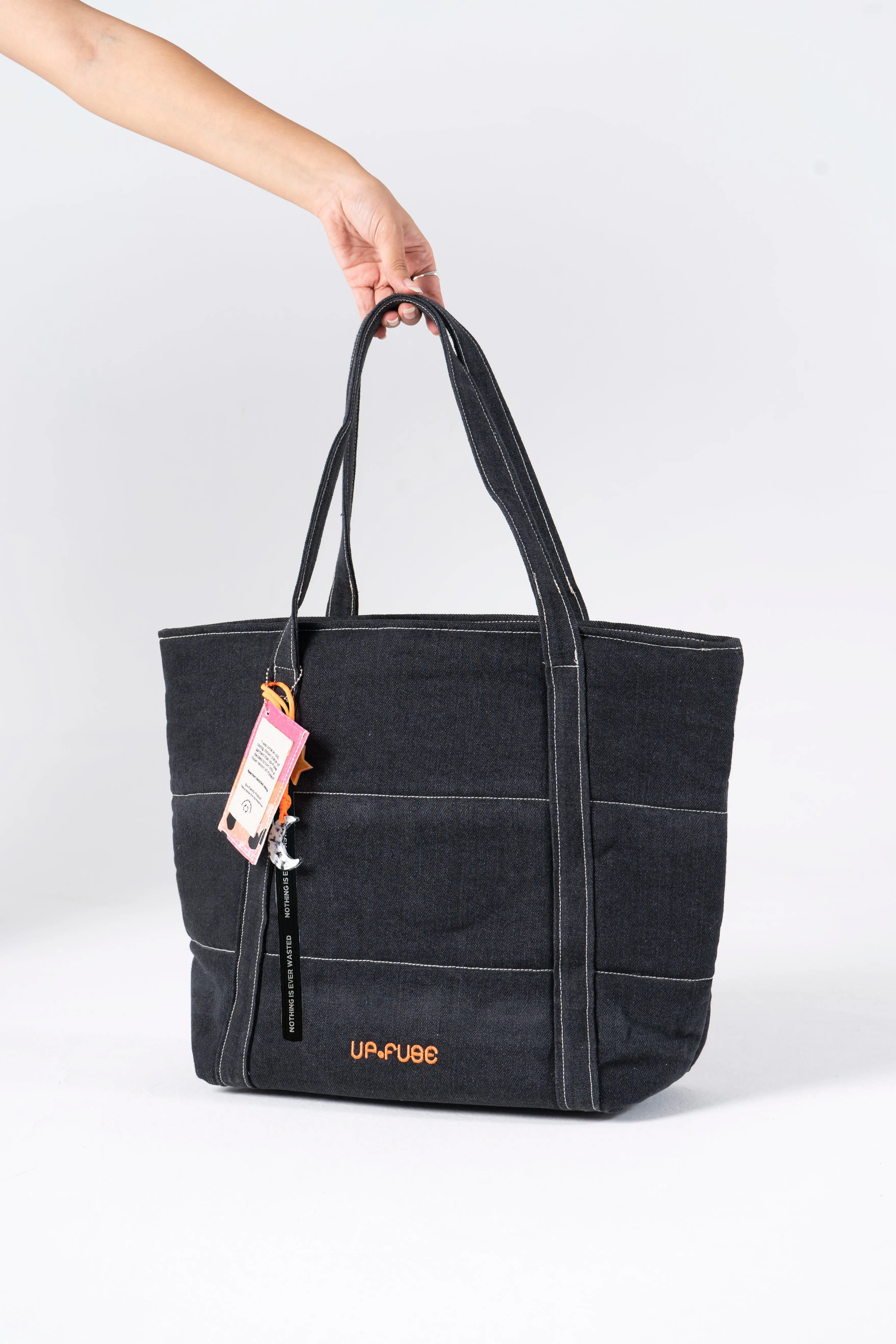 Denim Affair Tote Bag in Black