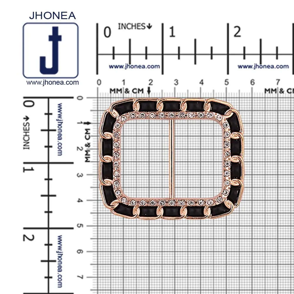 Diamond Chain Design Structure Black & Gold Sliding Buckle