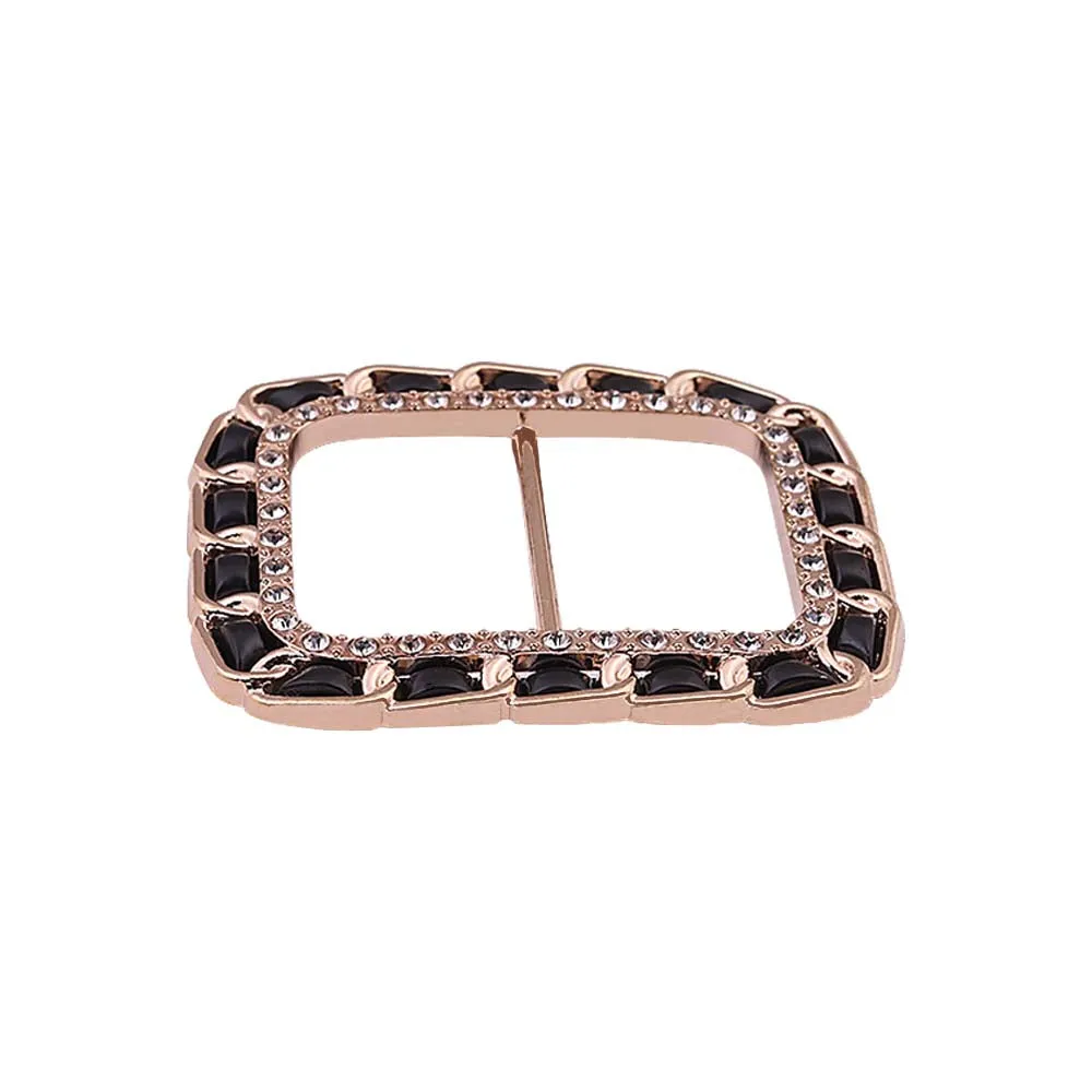 Diamond Chain Design Structure Black & Gold Sliding Buckle