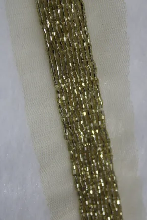 Exquisite Golden Beads Handwork Lace: A Masterpiece of Embellishment ( Roll OF 9 Meter )