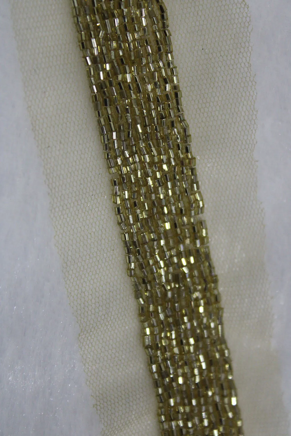 Exquisite Golden Beads Handwork Lace: A Masterpiece of Embellishment ( Roll OF 9 Meter )