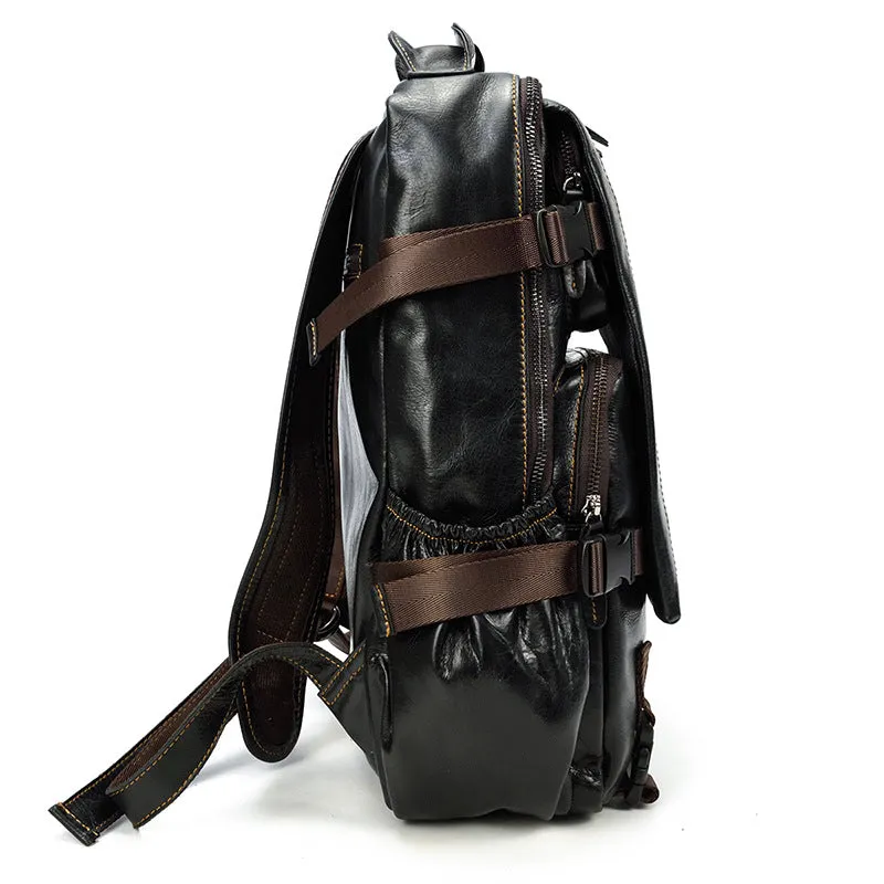 Fashion Leather Large Capacity Anti-theft Classic Backpack Shoulder Bag