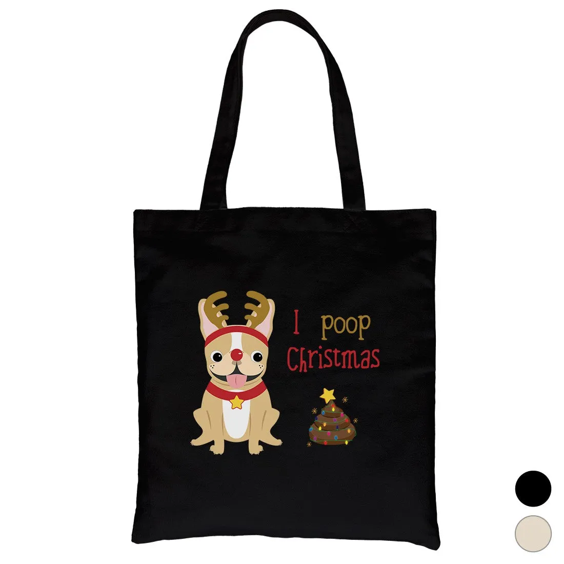 Frenchie Christmas Poop Canvas Bag