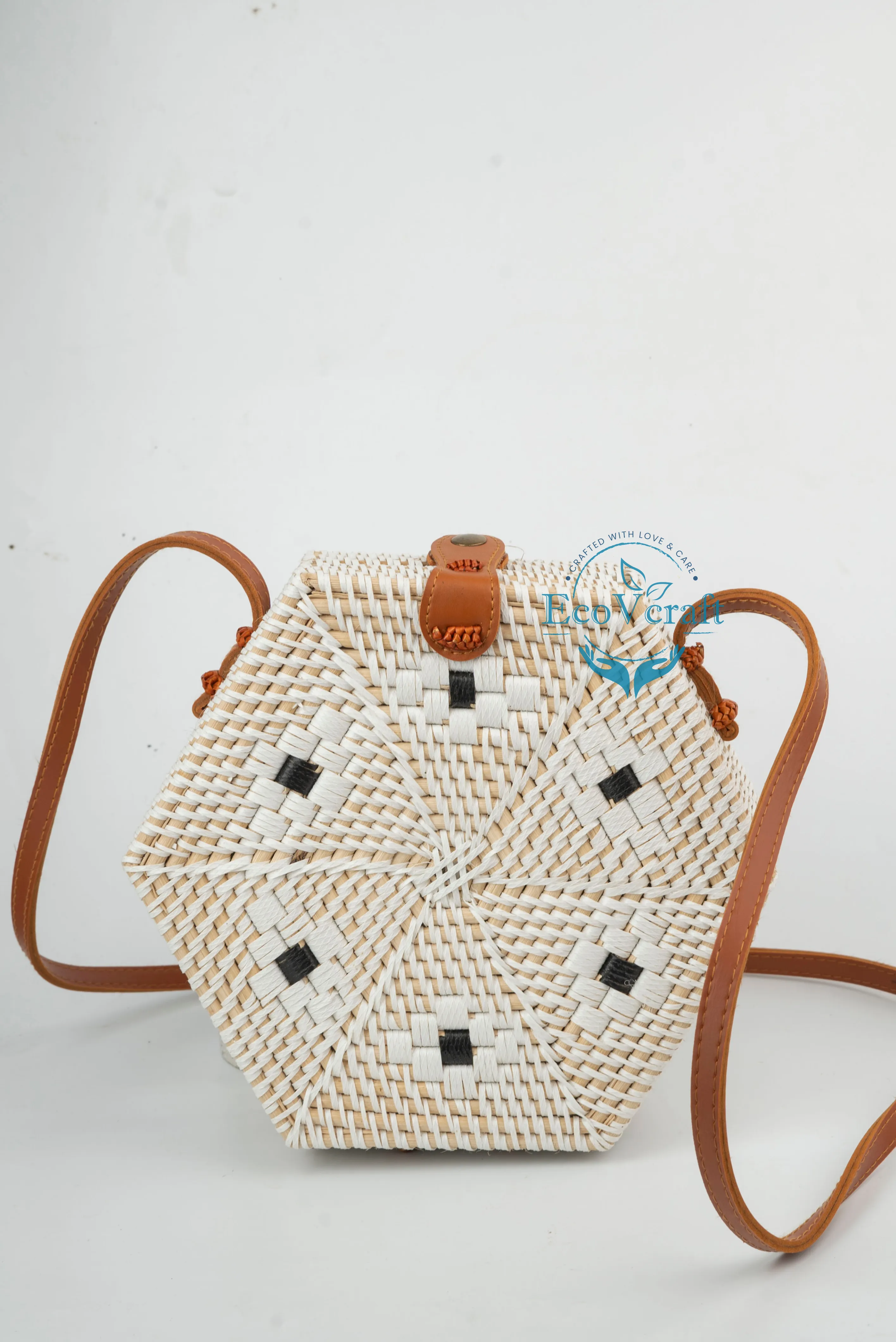 Get Set Go White Hexagonal Crossbody Bag