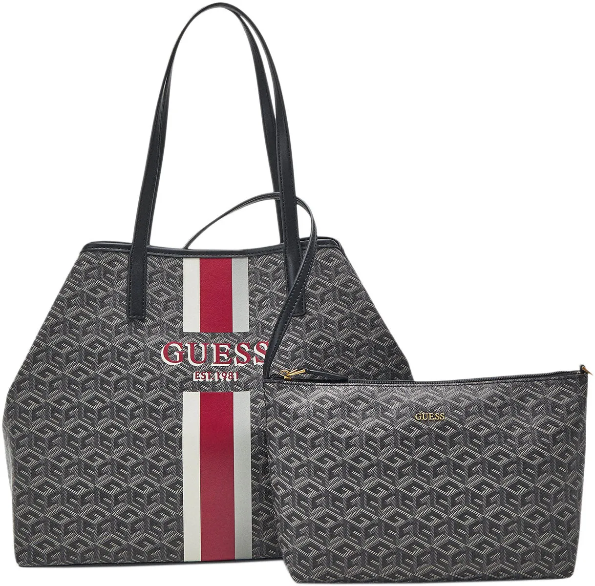 Guess Vikky Tote Bag In Charcoal For Women