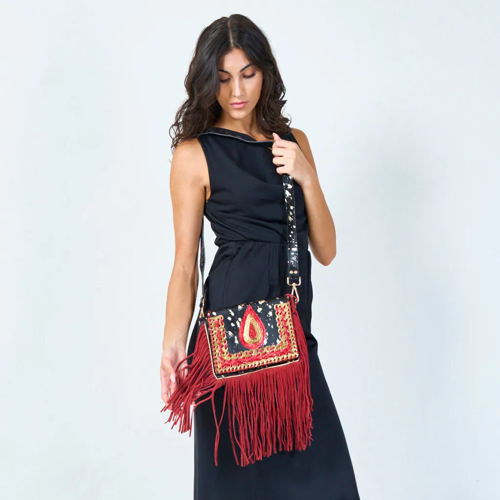 Handcrafted fringe crossbody bag wholesale