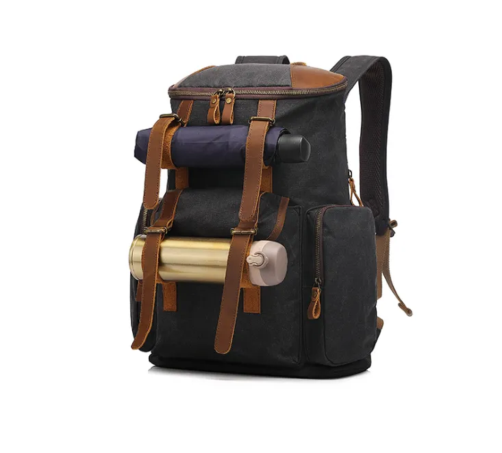 Handmade Canvas Backpack Waterproof Rucksacks Travel Backpack for Men