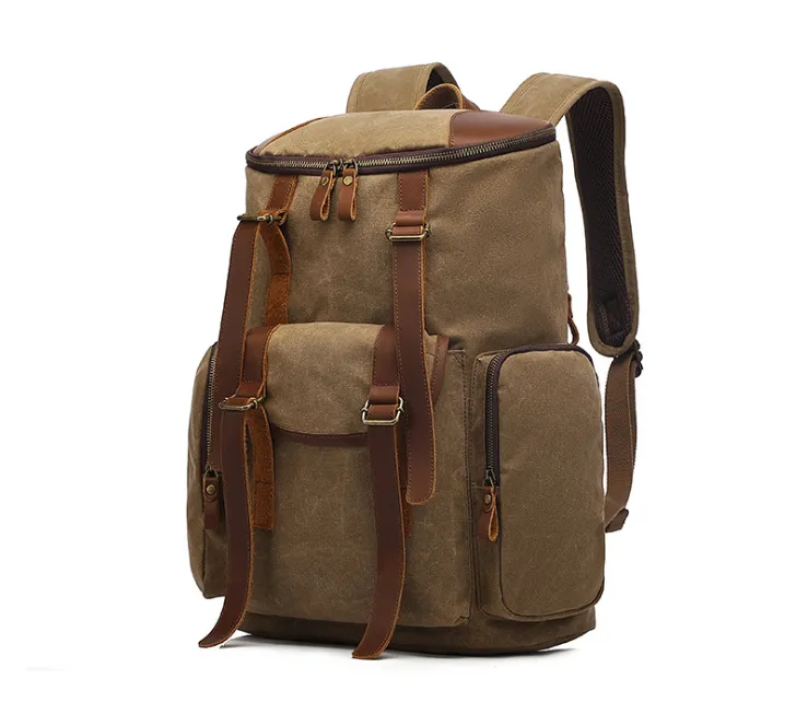 Handmade Canvas Backpack Waterproof Rucksacks Travel Backpack for Men