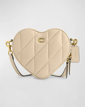 Heart Quilted Leather Crossbody Bag