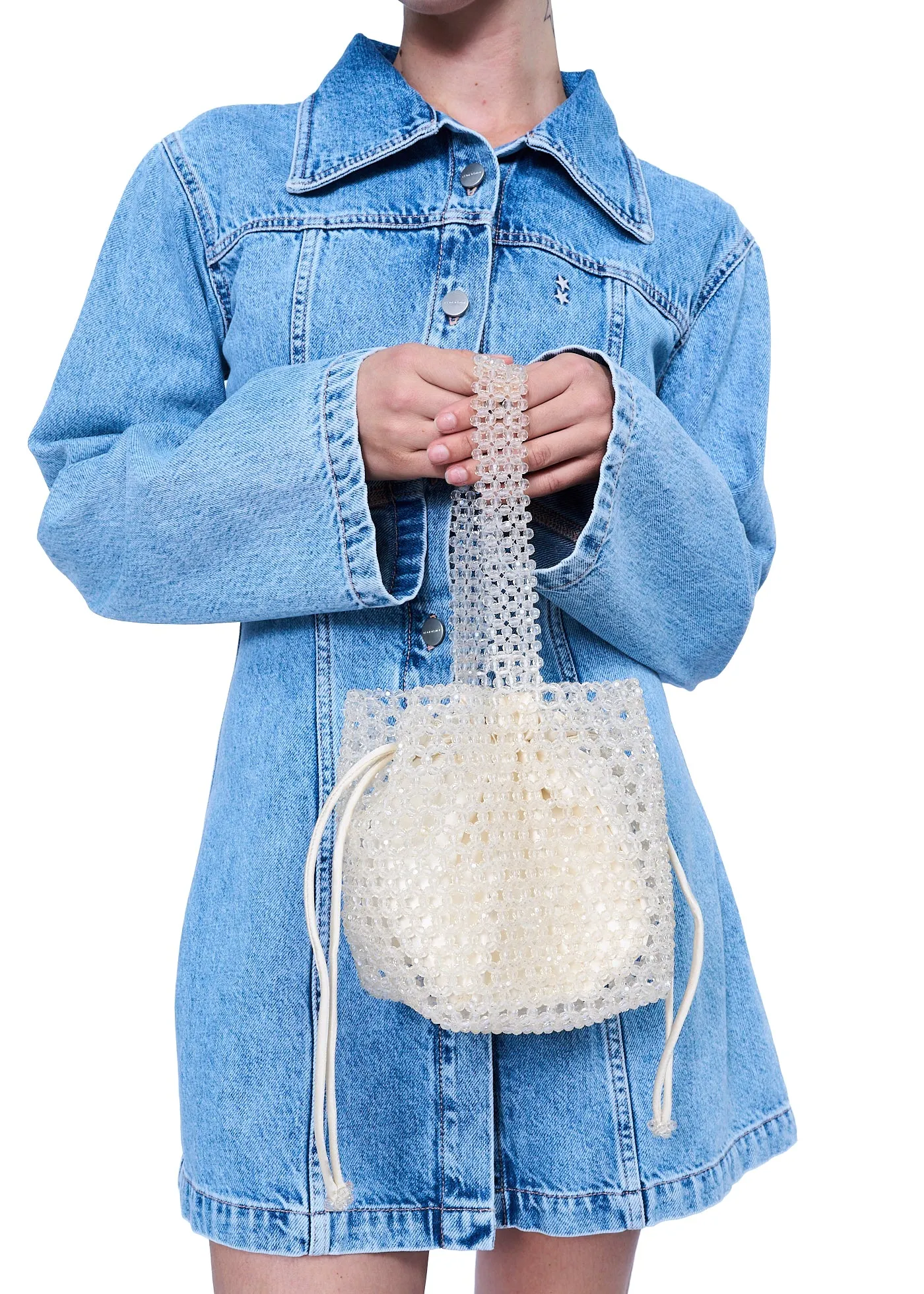 HVISK Poke Beads Bag in Pearl Cream