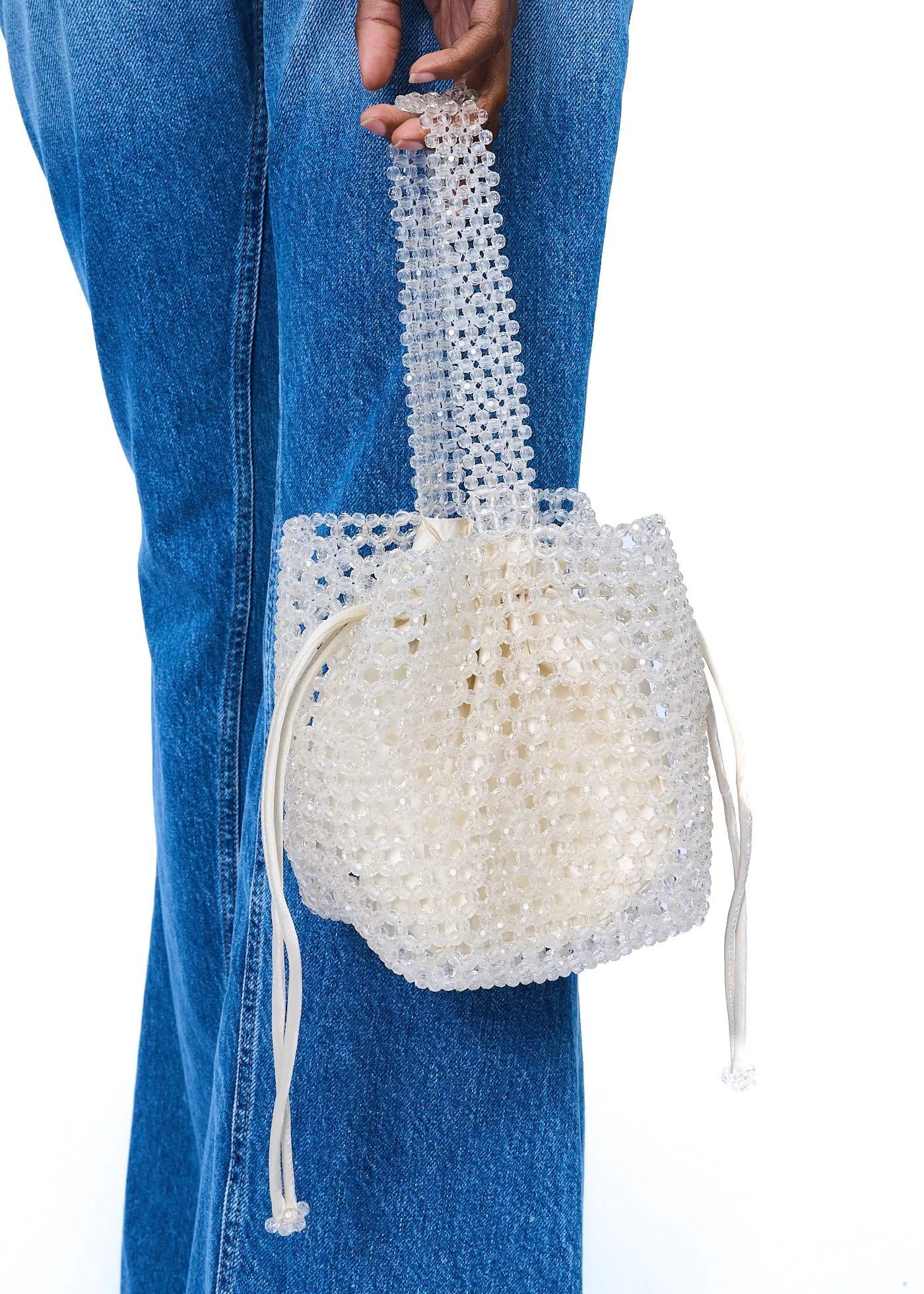 HVISK Poke Beads Bag in Pearl Cream