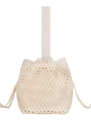 HVISK Poke Beads Bag in Pearl Cream