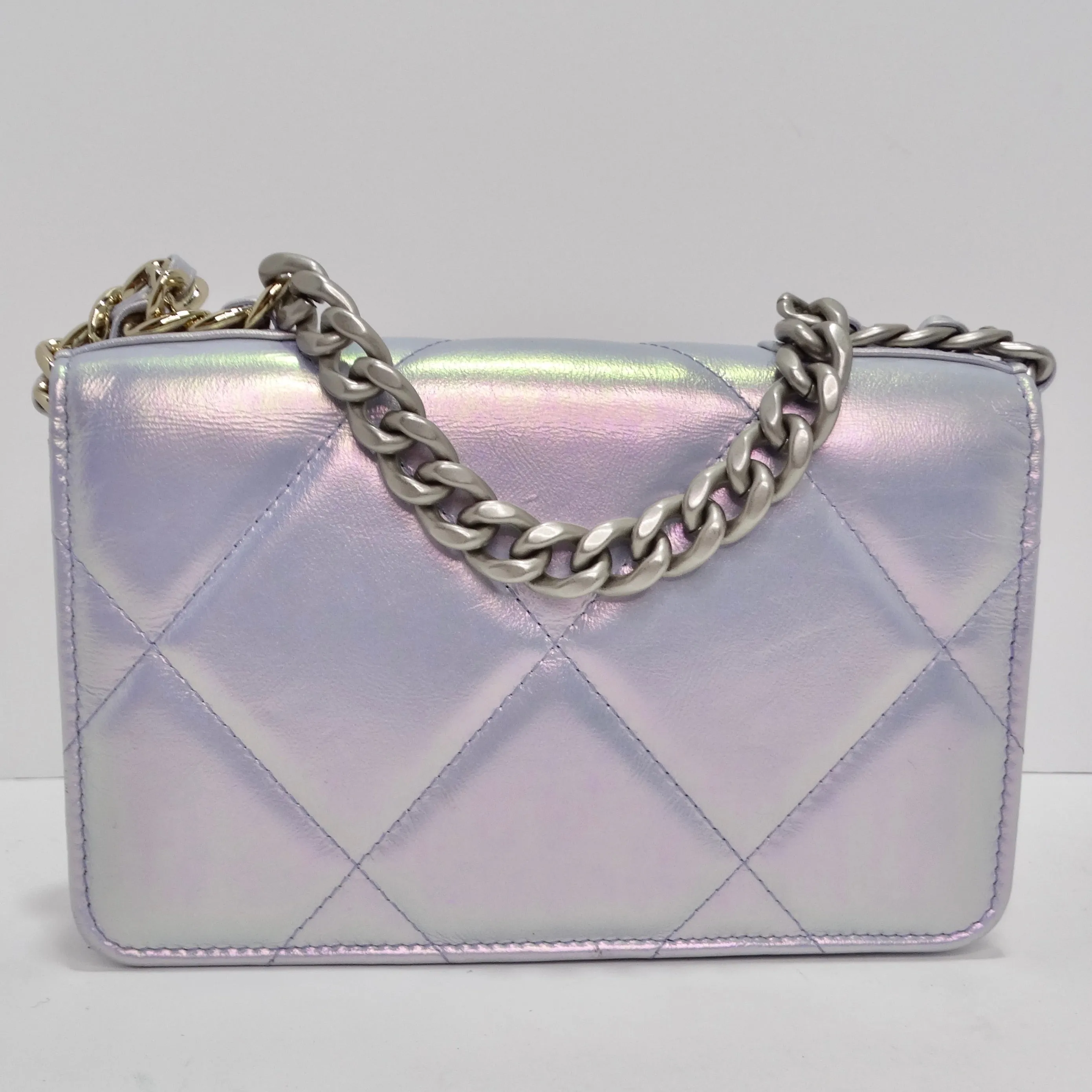 Iridescent Calfskin Quilted Medium Chanel 19 Flap Bag