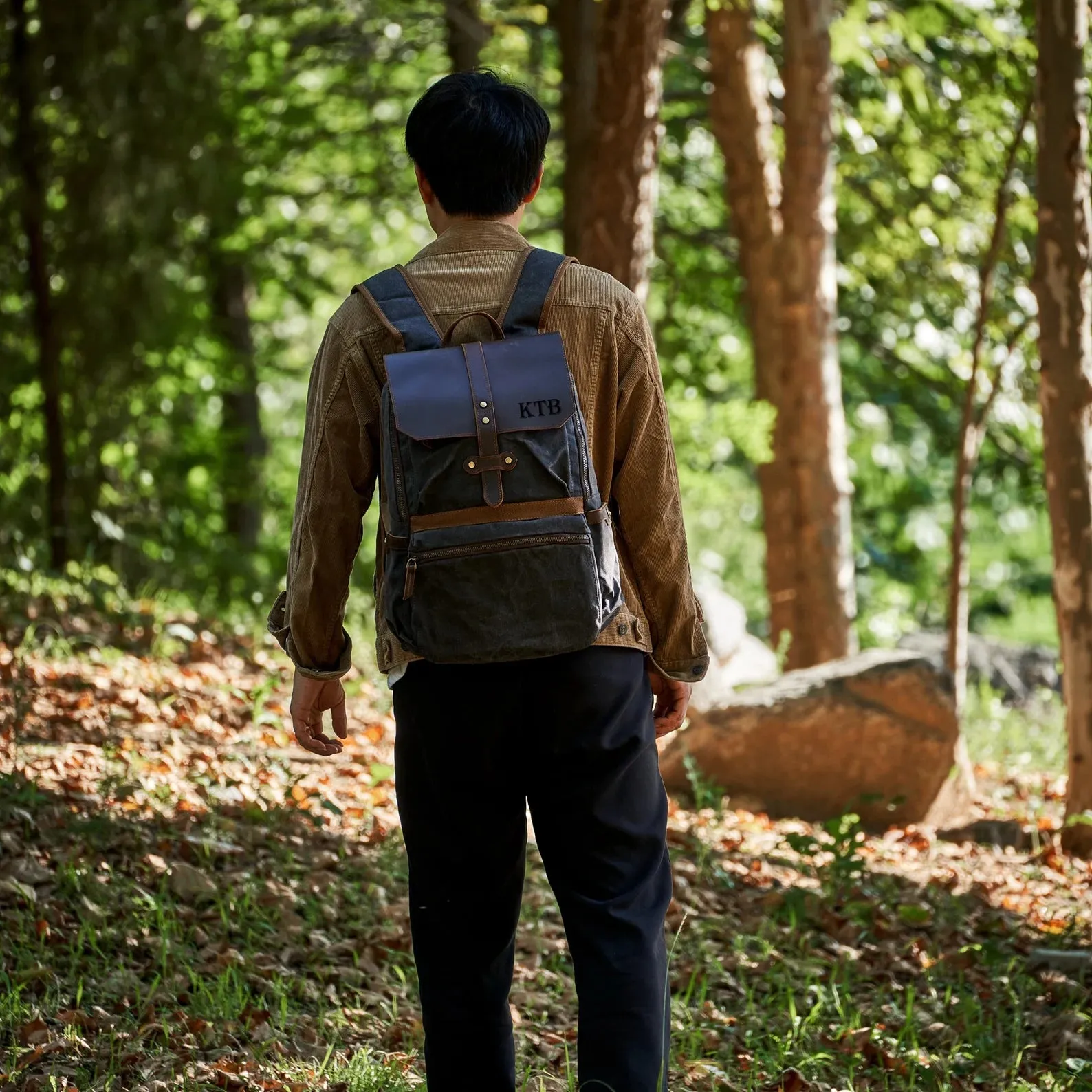 Laptop Backpack, Waxed Canvas Backpack, Leather Backpack, Teacher Backpack, Personalized Backpack, Fathers Day Gift