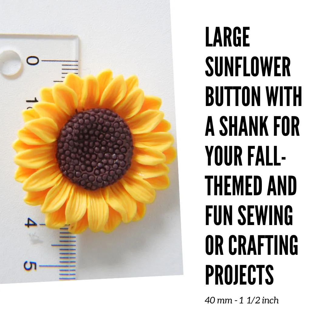 Large sunflower button (40 mm)