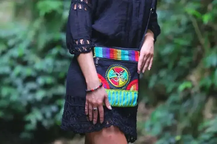 Light Ohm Multicolor Shoulder Bag – Boho Style Cotton Crossbody