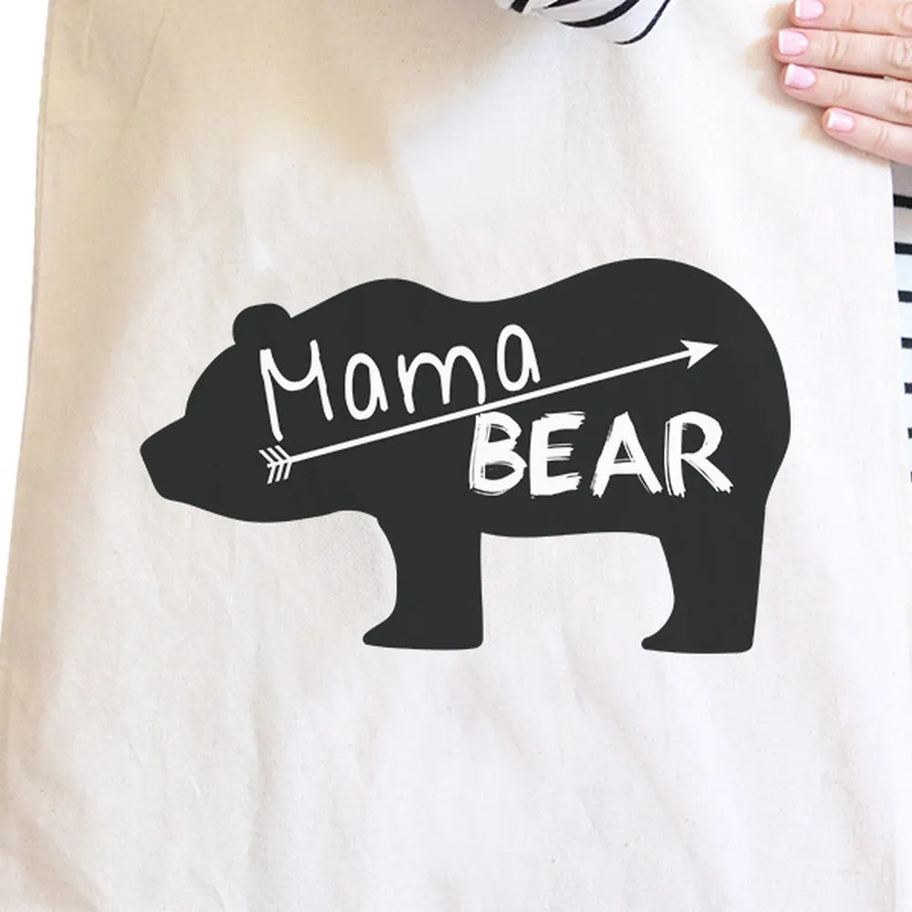 Mama Bear Natural Canvas Shoulder Bag Trendy Graphic Gift For Her