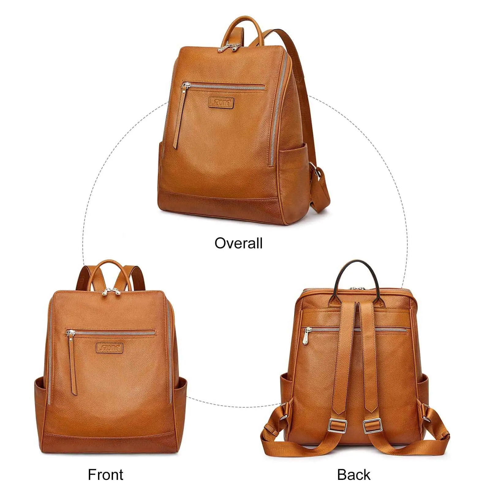 Medium Genuine Leather Women Backpack