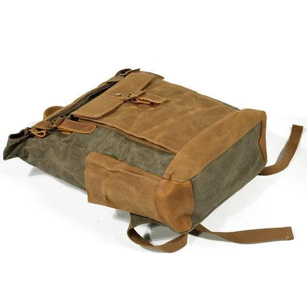 Men Vintage Canvas Casual Travel Large Capacity Waterproof Commuter Bag Backpack