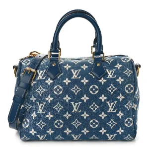 Monogram Jacquard Denim Speedy Bandouliere 25 Blue