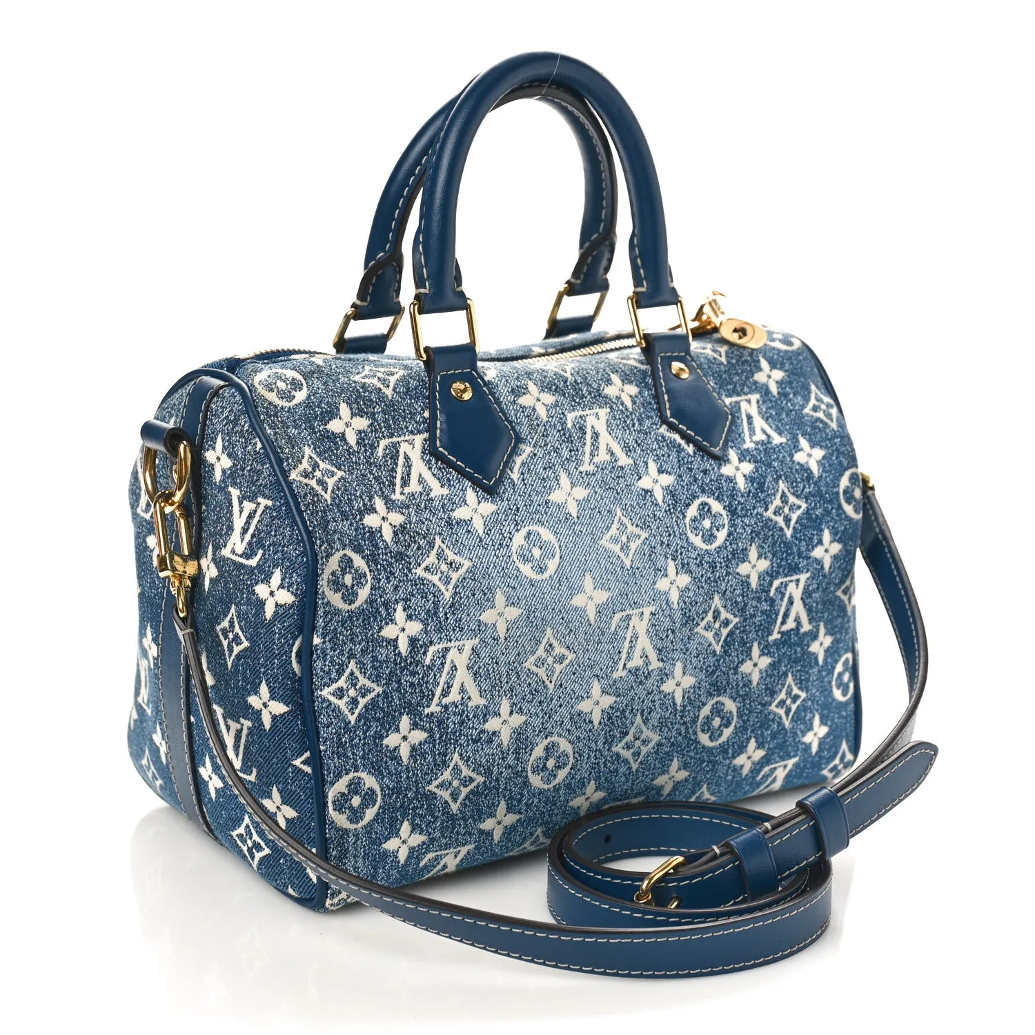 Monogram Jacquard Denim Speedy Bandouliere 25 Blue