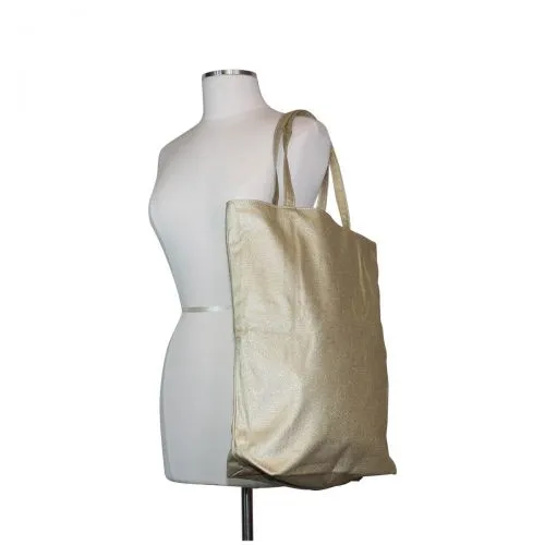 MONOGRAM METALLIC CANVAS SIMPLE TOTE BAG