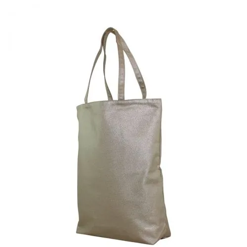 MONOGRAM METALLIC CANVAS SIMPLE TOTE BAG