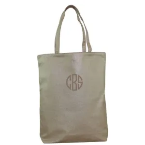 MONOGRAM METALLIC CANVAS SIMPLE TOTE BAG