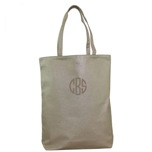 MONOGRAM METALLIC CANVAS SIMPLE TOTE BAG