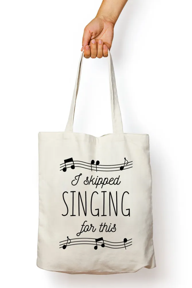 Musical Singing Notes Zipper Tote Bag