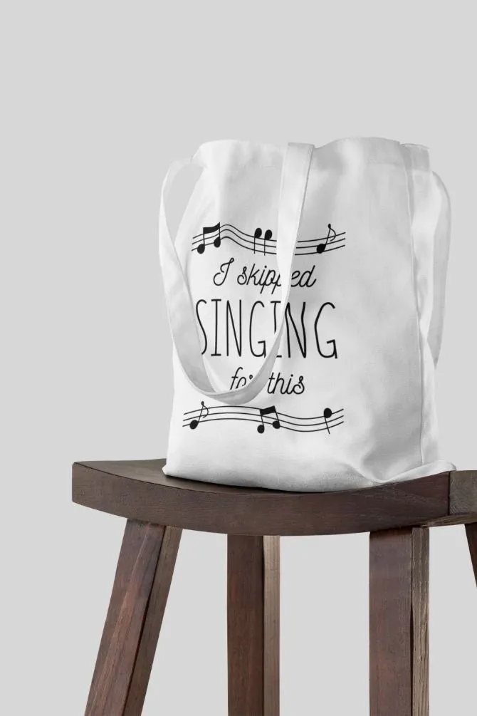 Musical Singing Notes Zipper Tote Bag