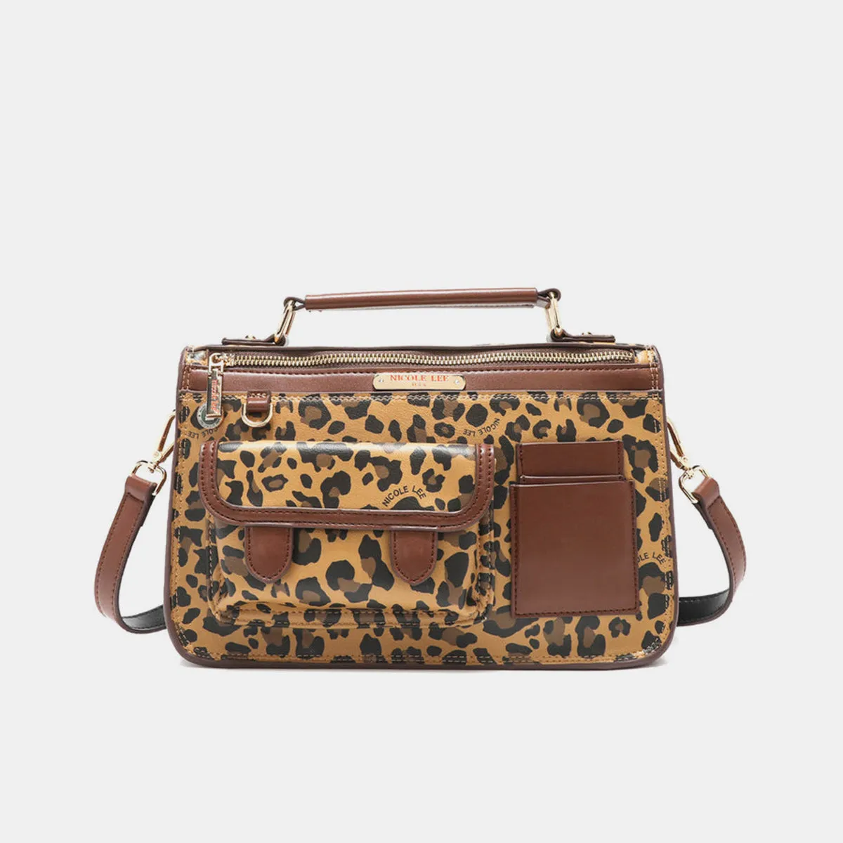 Nicole Lee USA Leopard Top Handle Handbag