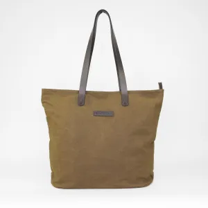 Olive Waxed Canvas Tote Bag