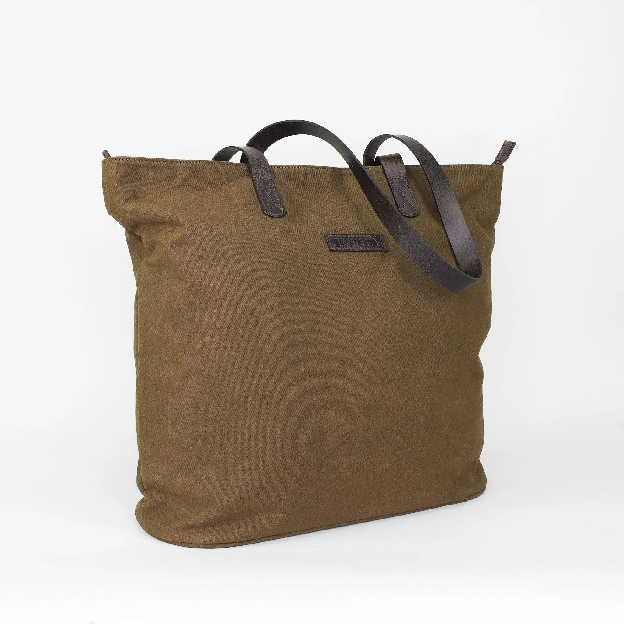 Olive Waxed Canvas Tote Bag