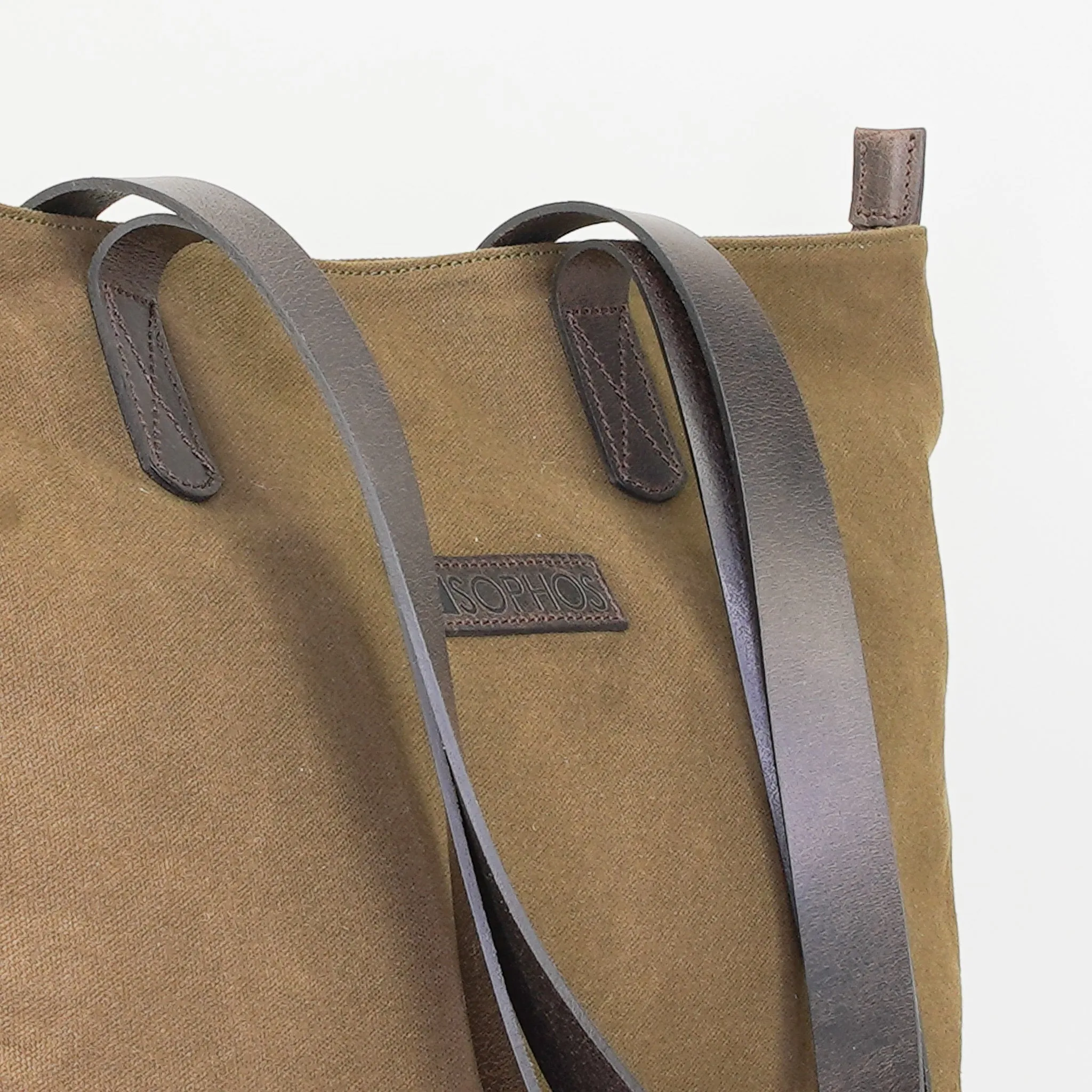 Olive Waxed Canvas Tote Bag