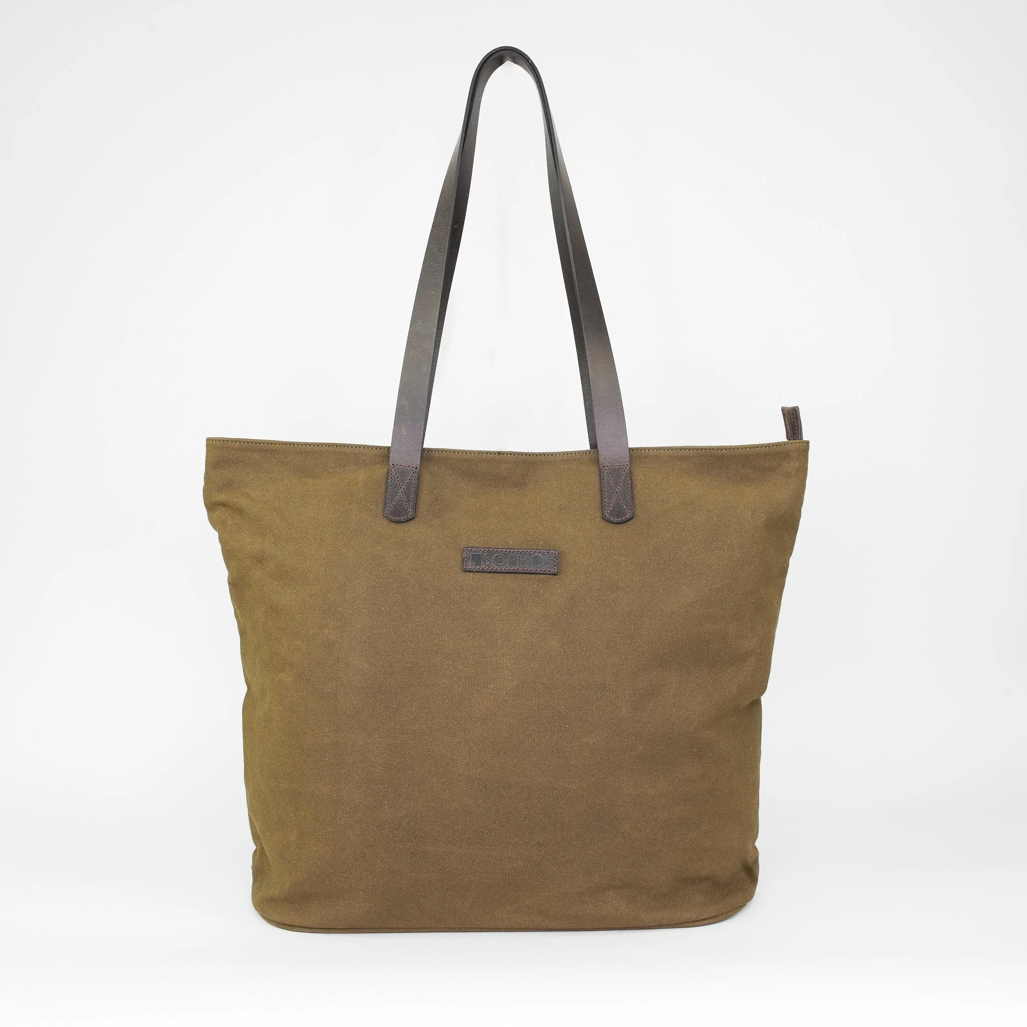 Olive Waxed Canvas Tote Bag