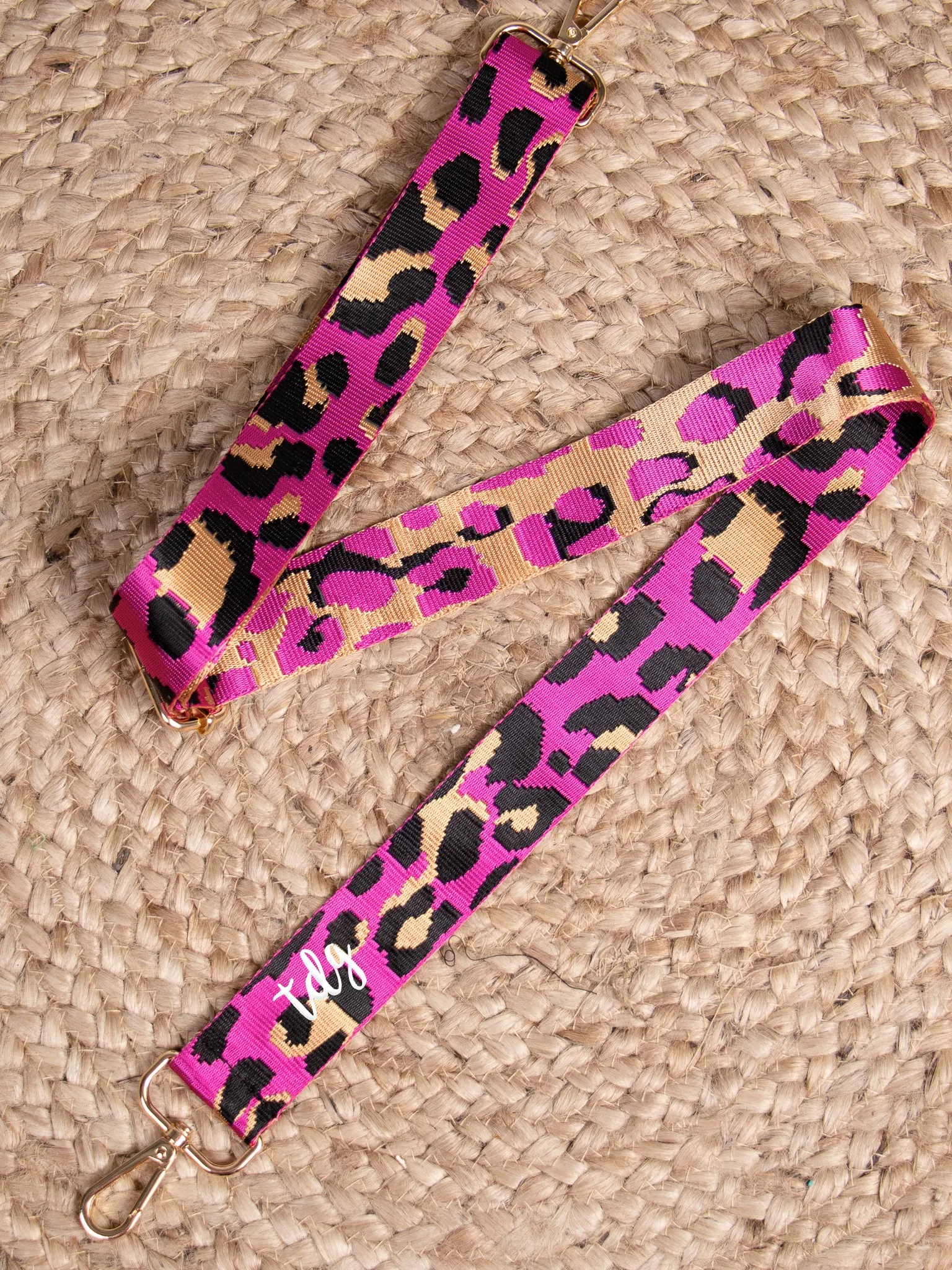 On the Prowl Leopard Guitar Strap - Pink