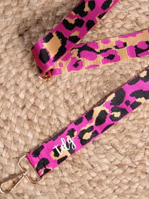 On the Prowl Leopard Guitar Strap - Pink