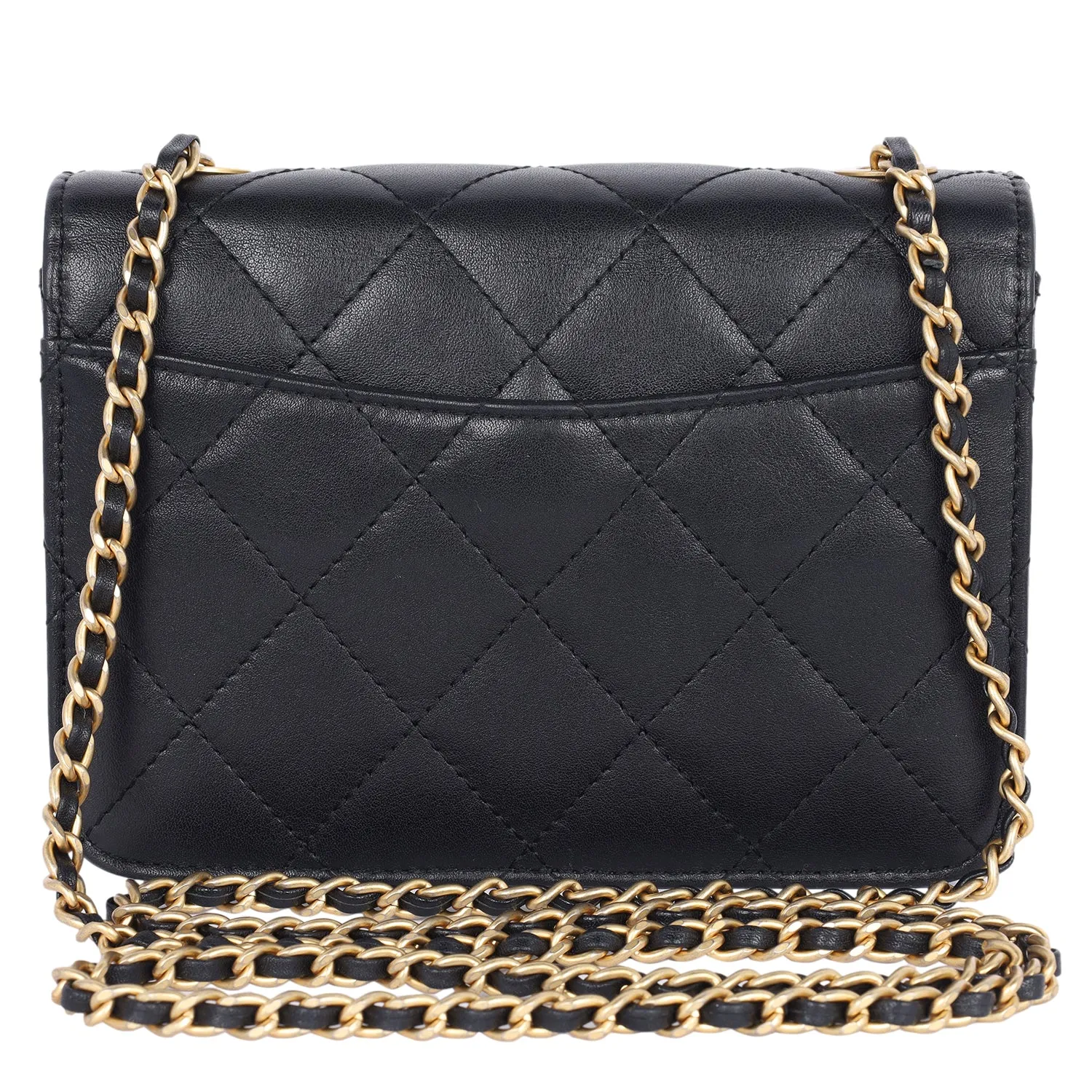 Onyx Pearl Flap Crossbody Bag